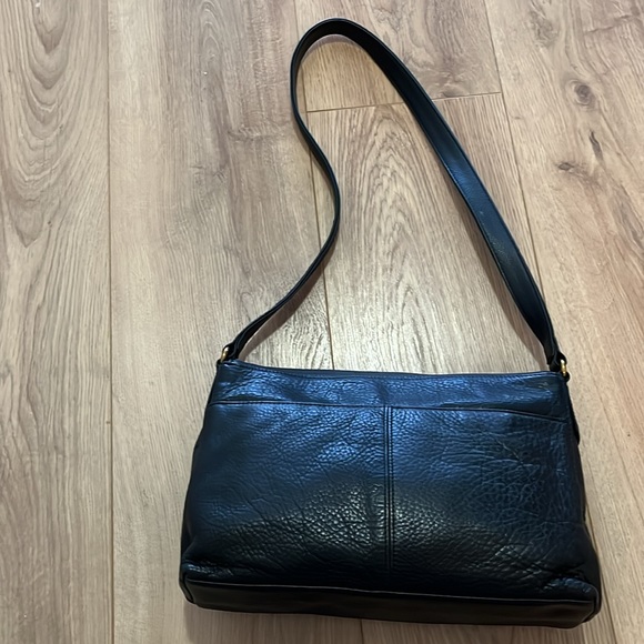 Black pebbled leather handbag - Picture 4 of 6